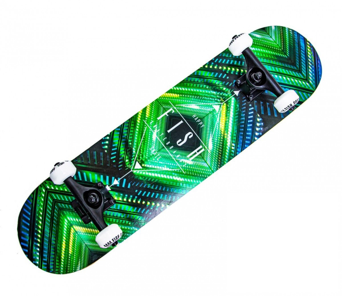 

Скейтборд Fish Skateboards деревянный с рисунком 31", "Green Rhombus"