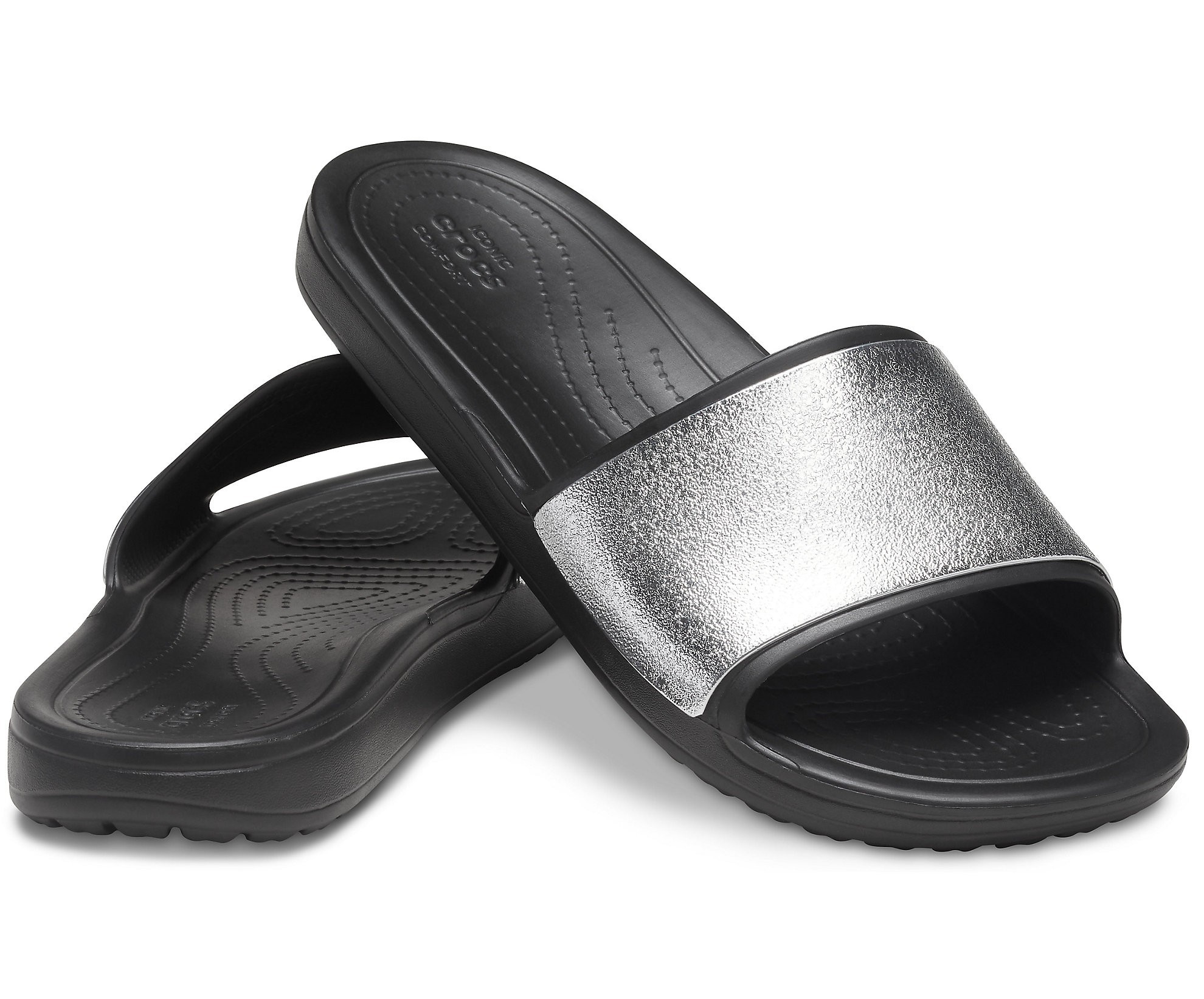 

Шлепки Crocs Sloane Shine Low Slide W8 черные с серебром 38-39