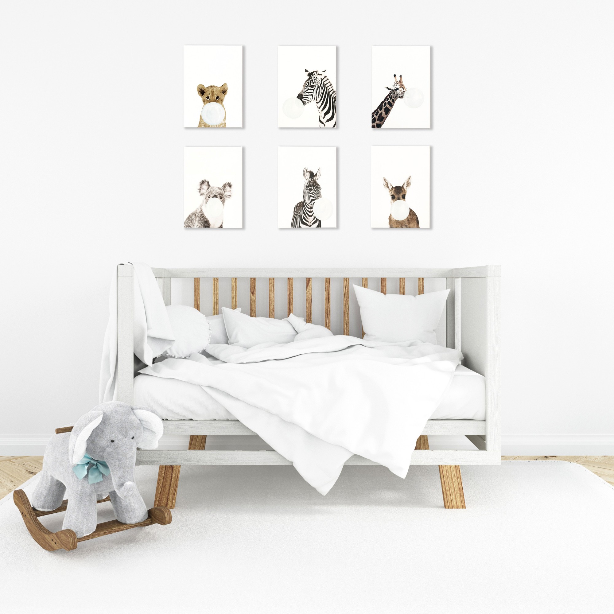 

Комплект из 6-ти постеров Звери с жвачкой 250х350мм холст на подрамнике Frames Posters Decor