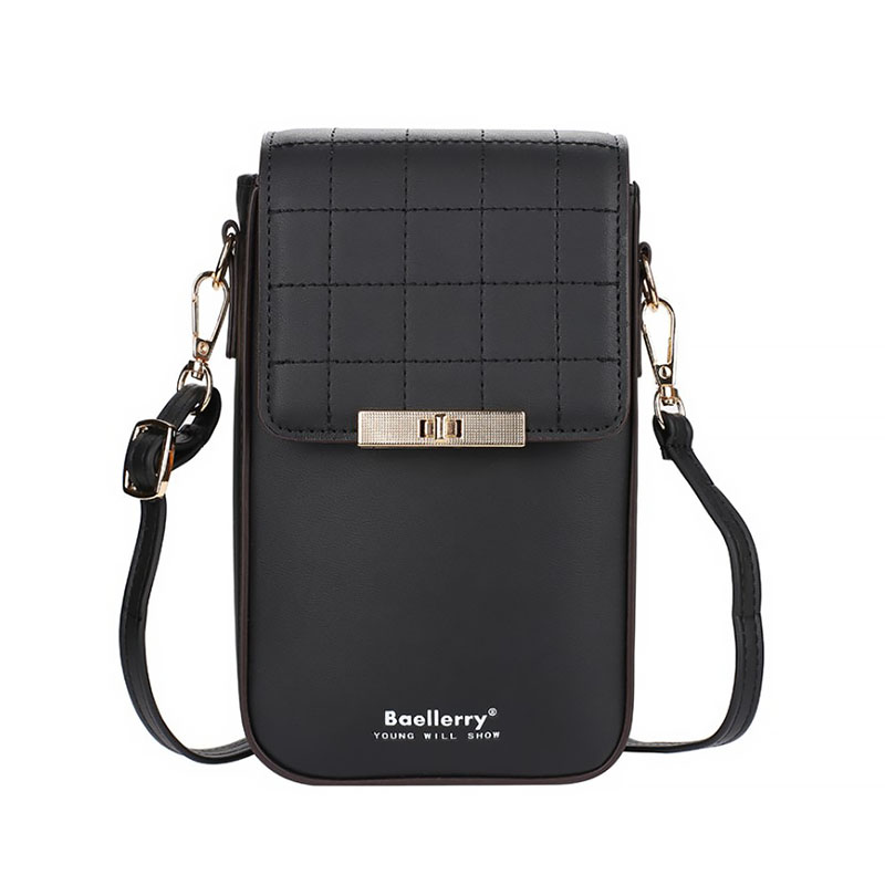 

Женский кошелек-сумка Lesko N8612 Black на одно плечо