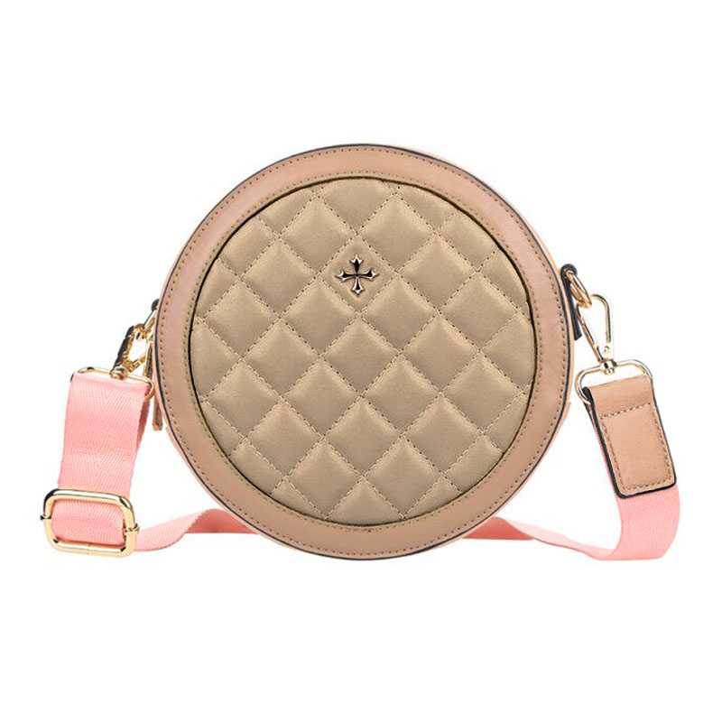 

Женская сумочка Lesko N9318 Peach круглая для смартфона кошелька