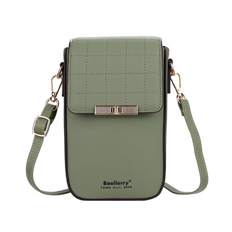 

Женский кошелек-сумка Lesko N8612 Green на одно плечо
