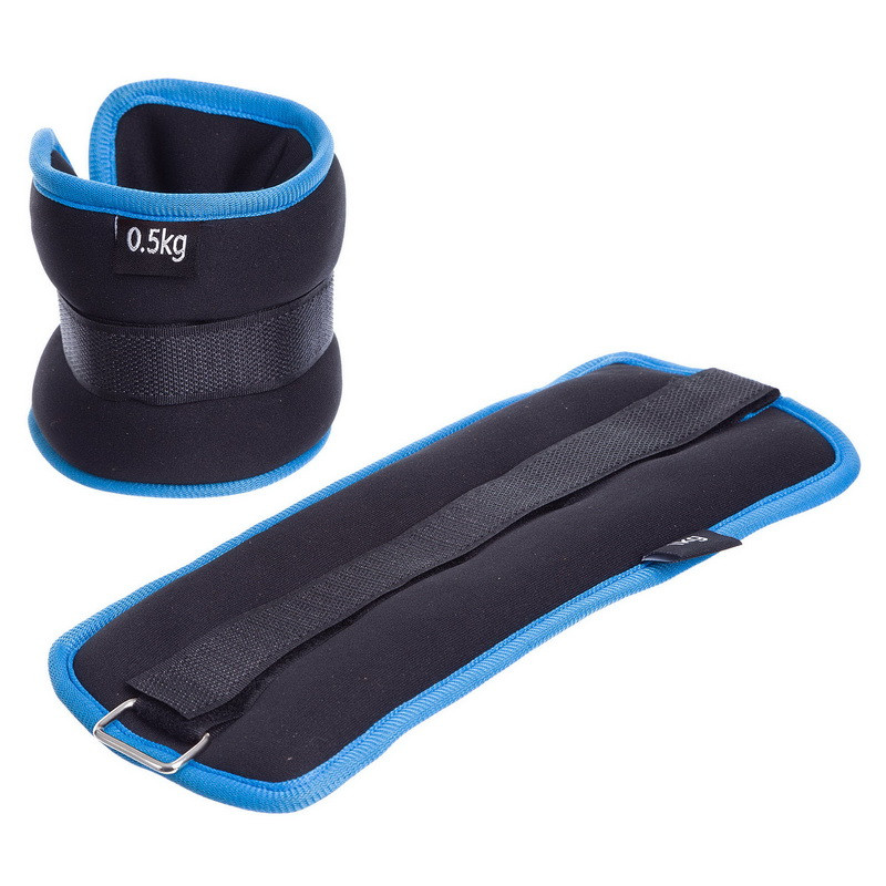 

Утяжелители для рук и ног Zelart My Fit 1303-1 2 шт по 0,5 кг Black-Blue