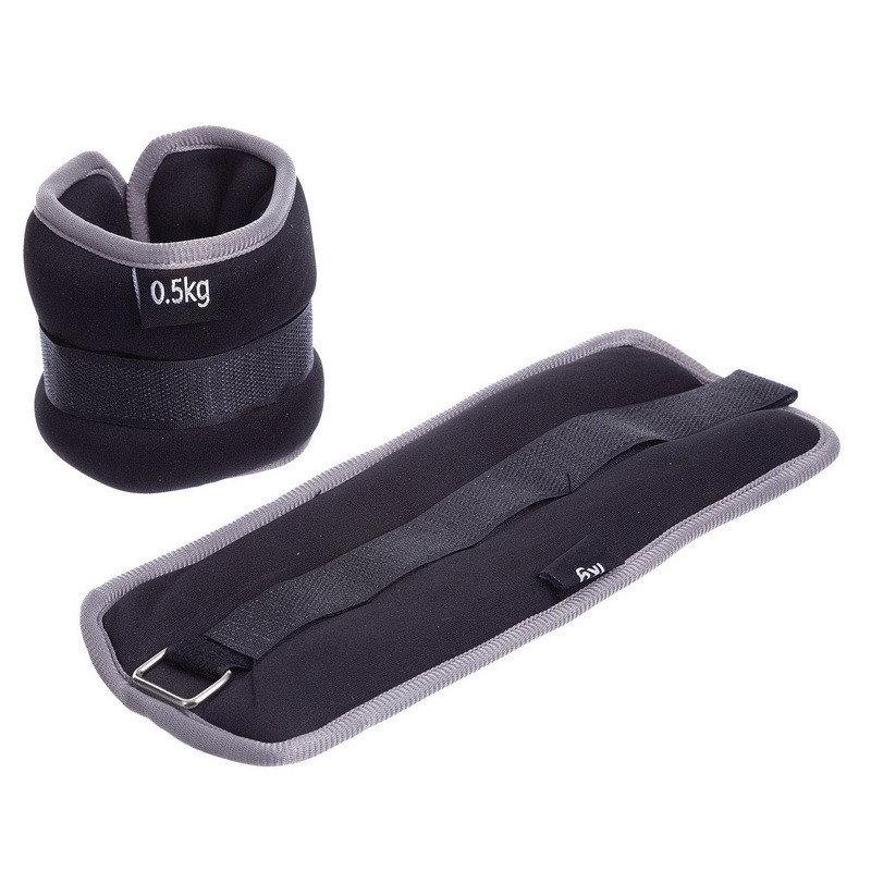 

Утяжелители для рук и ног Zelart My Fit 1303-1 2 шт по 0,5 кг Black-Grey