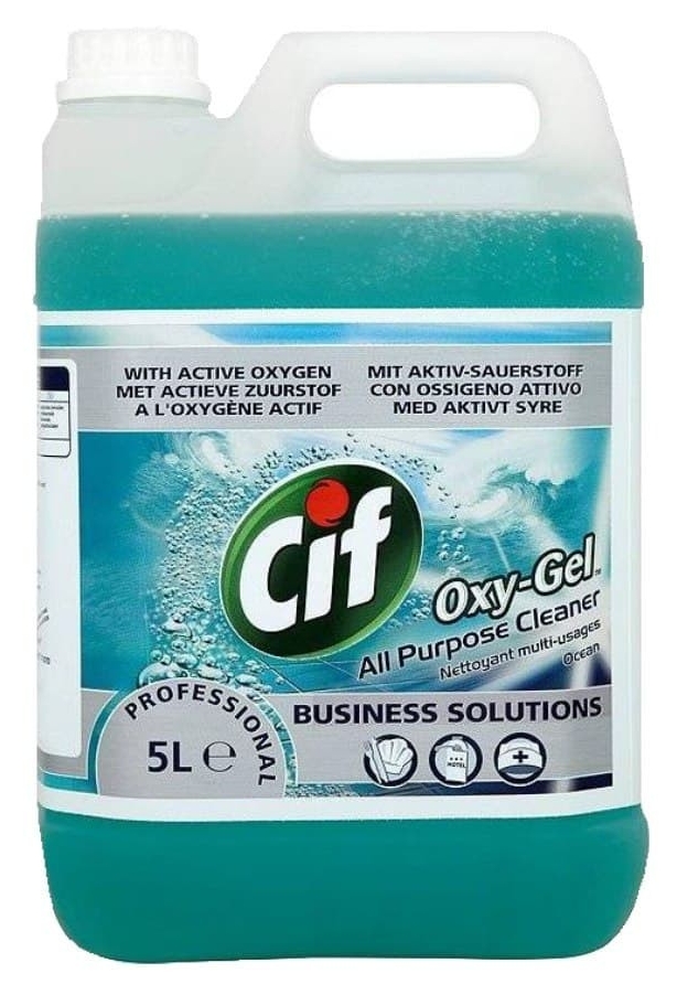 

Средство на основе активного кислорода для водостойких поверхностей 5 л Cif Professional Дикий Океан 1 шт Концентрат 2 шт / ящ