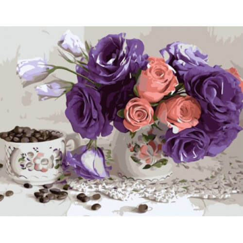 

Картина по номерам «Натюрморт с эустомой» в термопакете 40-50 см VA-1828 Strateg (VA-1828)