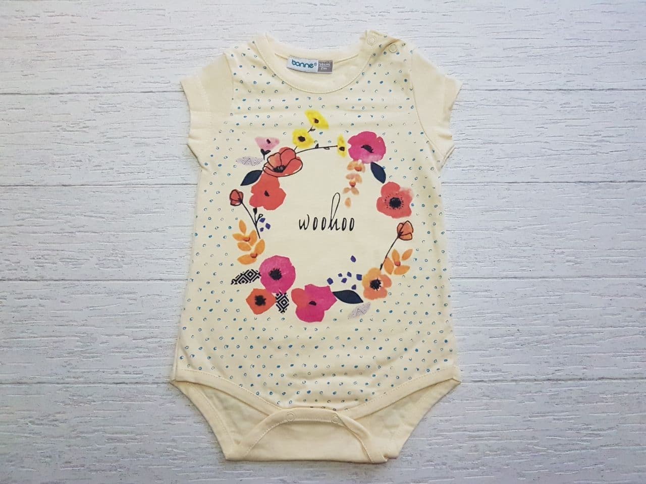 

Боді для дівчинки Віночок Bonne Baby жовтий 312158-02-56