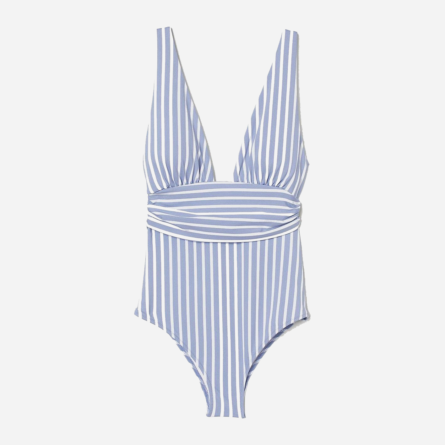 

Купальник слитный женский H&M 8117771dm 40 Бело-голубой в полоску