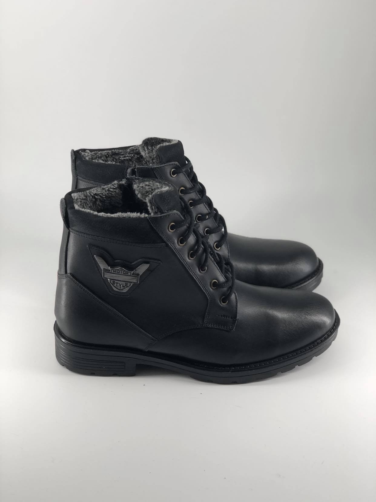 

Мужские ботинки BOOTS 1014 кожа 43 р. 28,5 см. черные