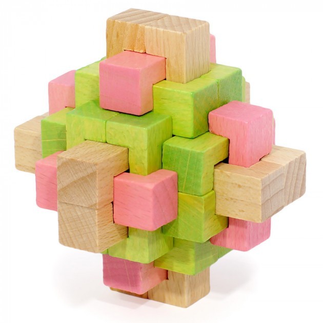 

Деревянная головоломка 3D Wood Puzzles Двухцветный кристалл