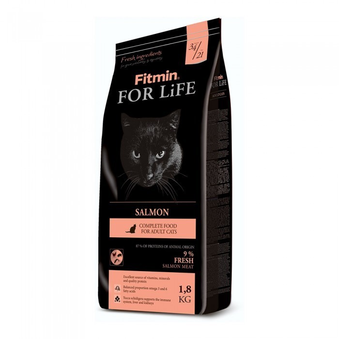 

Сухой корм кoшeк Fitmin cat For Life Salmon для взрослых длинношерстных кошек от 12 месяцев. 1.8 кг (ф4828)