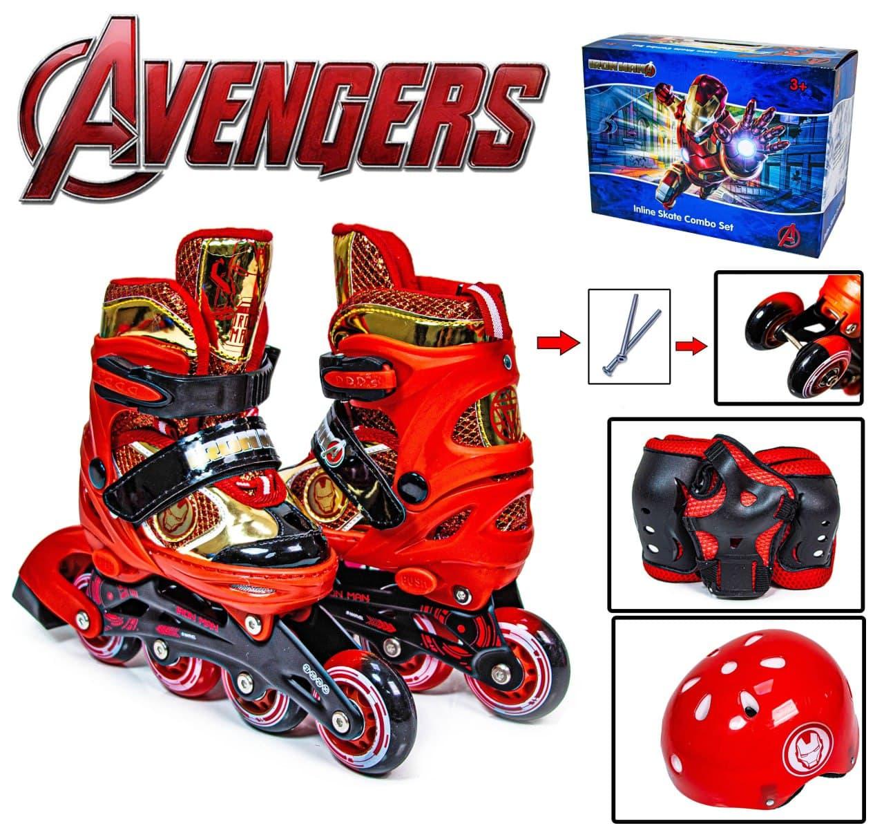 

Комплект роликовых коньков с защитой Marvel Iron Man р.31-34