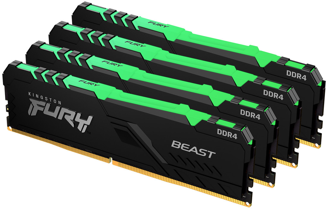 

Оперативная память Kingston Fury DDR4-3600 65536MB PC4-28800 (Kit of 4x16384) Beast RGB Black (KF436C18BBAK4/64)