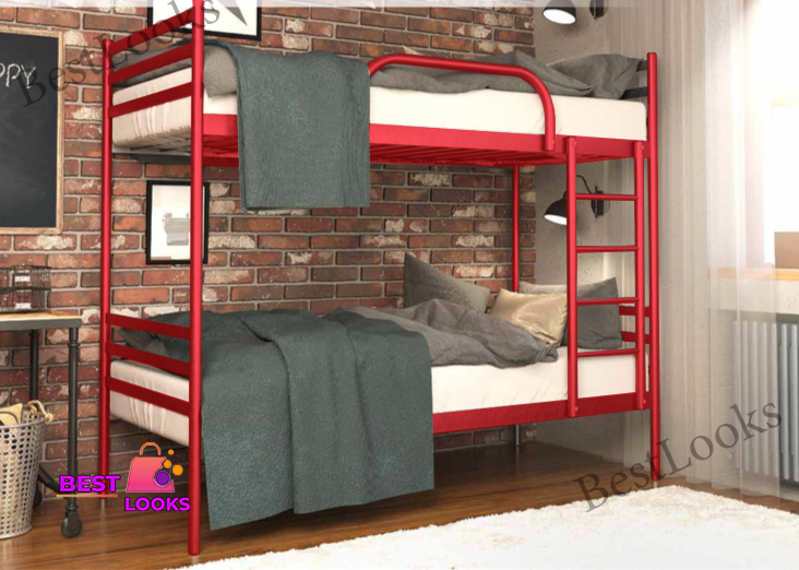 

Кровать металлическая двухъярусная 90x190 Метакам Флай Дуо Красный лак