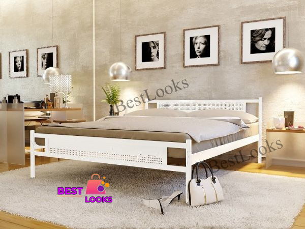 

Кровать металлическая двуспальная 160х190 Метакам Флай New-2 Белый