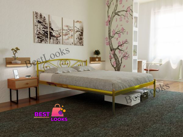 

Кровать металлическая полуторная 120х200 Метакам Милана-1 Золото