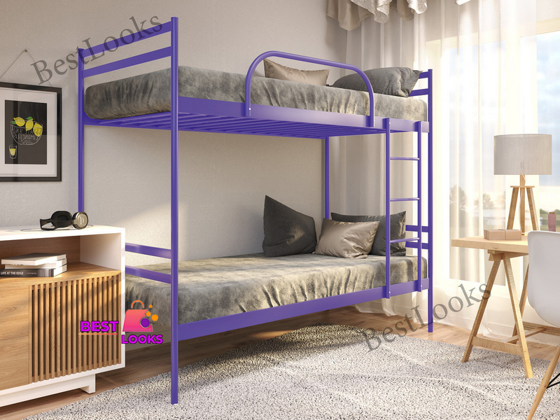 

Кровать металлическая двухъярусная 80x190 Метакам Комфорт Дуо Фиолетовый