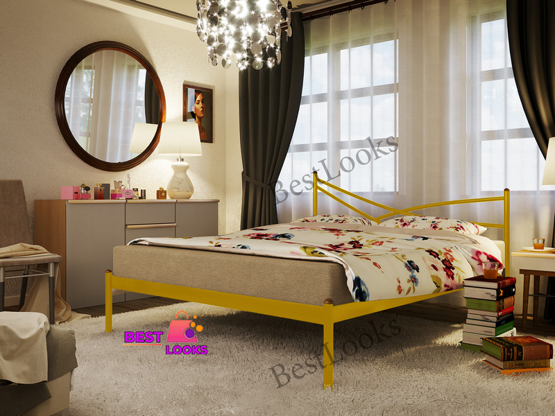 

Кровать металлическая полуторная 140х190 Метакам Лиана-1 Золото