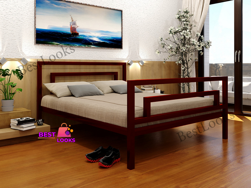 

Кровать металлическая двуспальная 180х190 Метакам Брио-2 Красный лак