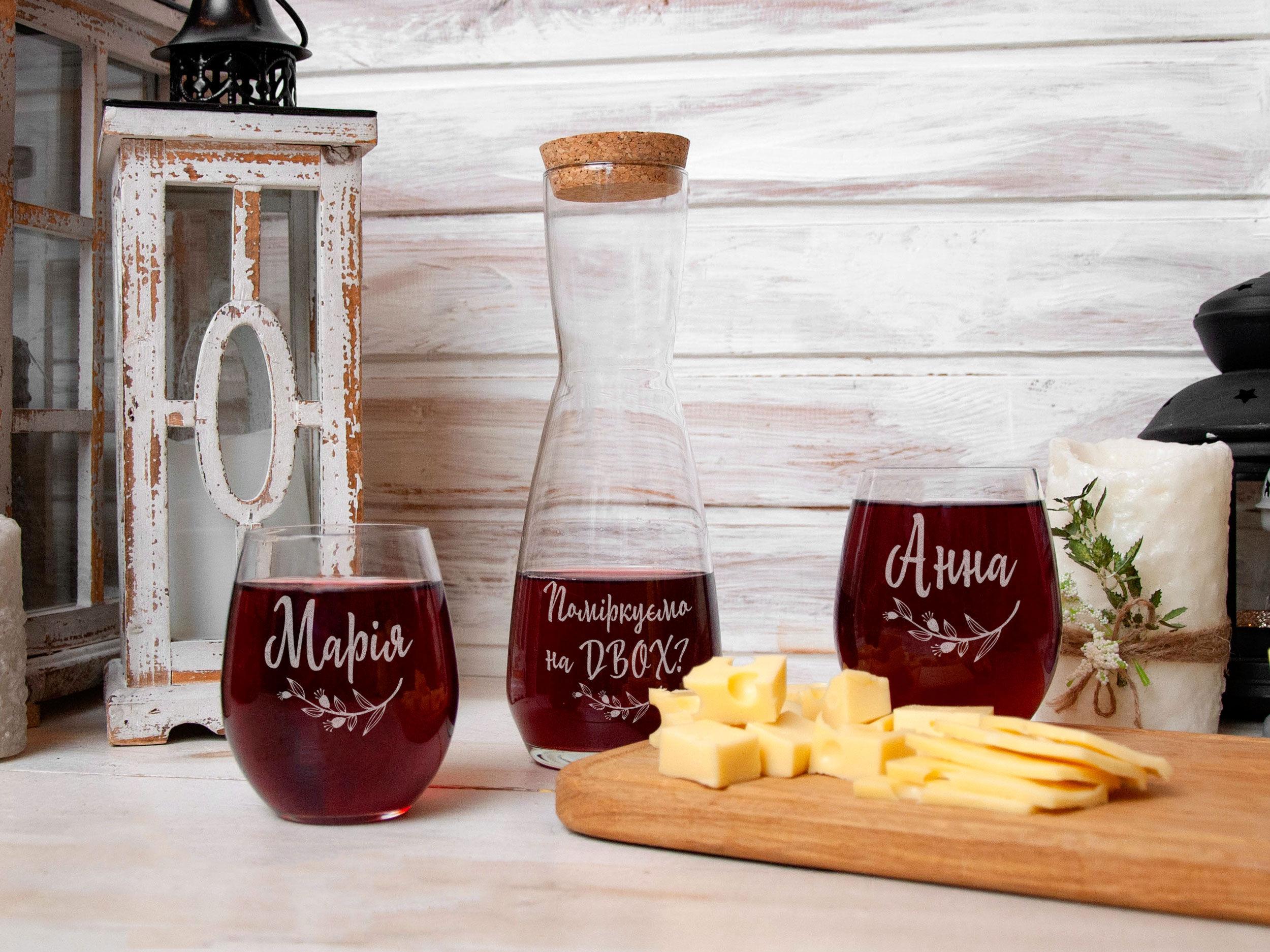

Подарочный винный набор, графин + 2 стакана, WOODPRESENT