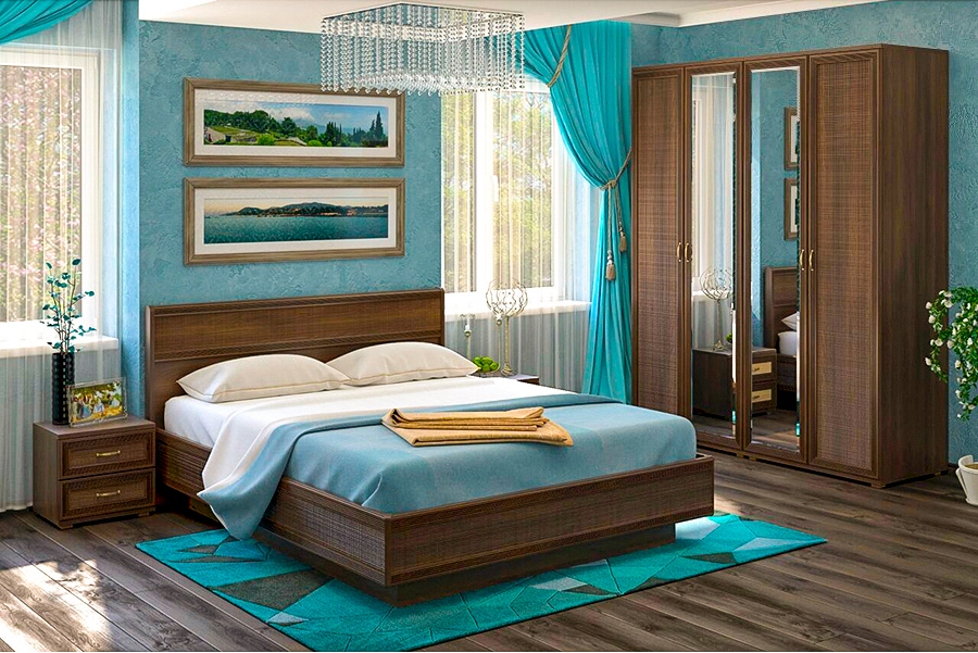 

Спальня комплект Лером Карина из МДФ 180*200 см Акация Молдау (ler-1002)
