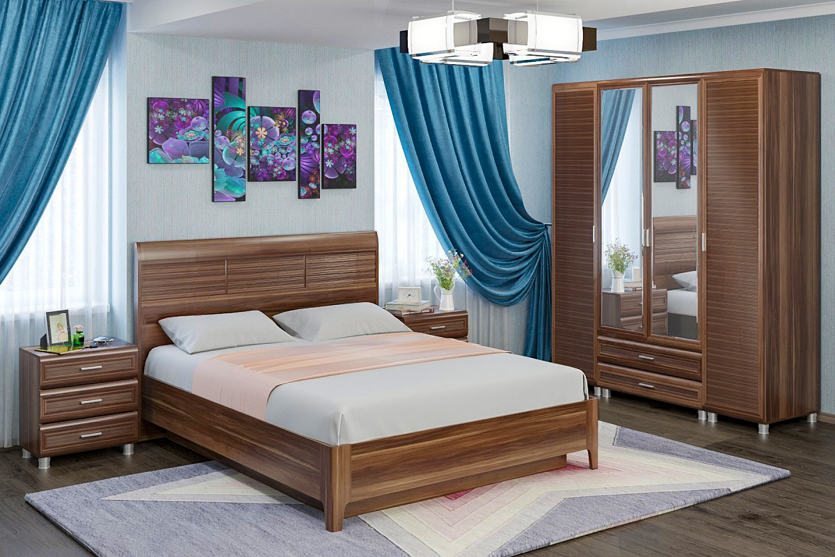 

Спальня комплект Лером Мелисса из МДФ 180*200 см Слива Валлис (ler-1383)