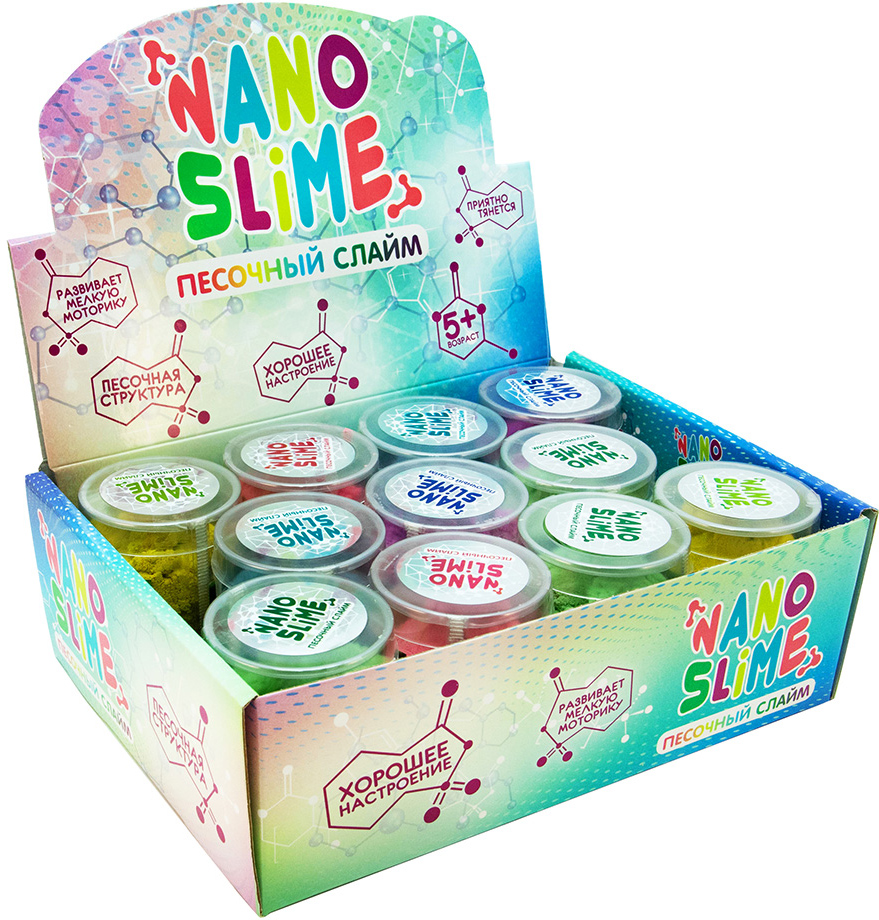 

Упаковка песочных слаймов Nano slime 12 шт х 150 г (71834) (4820220561480)