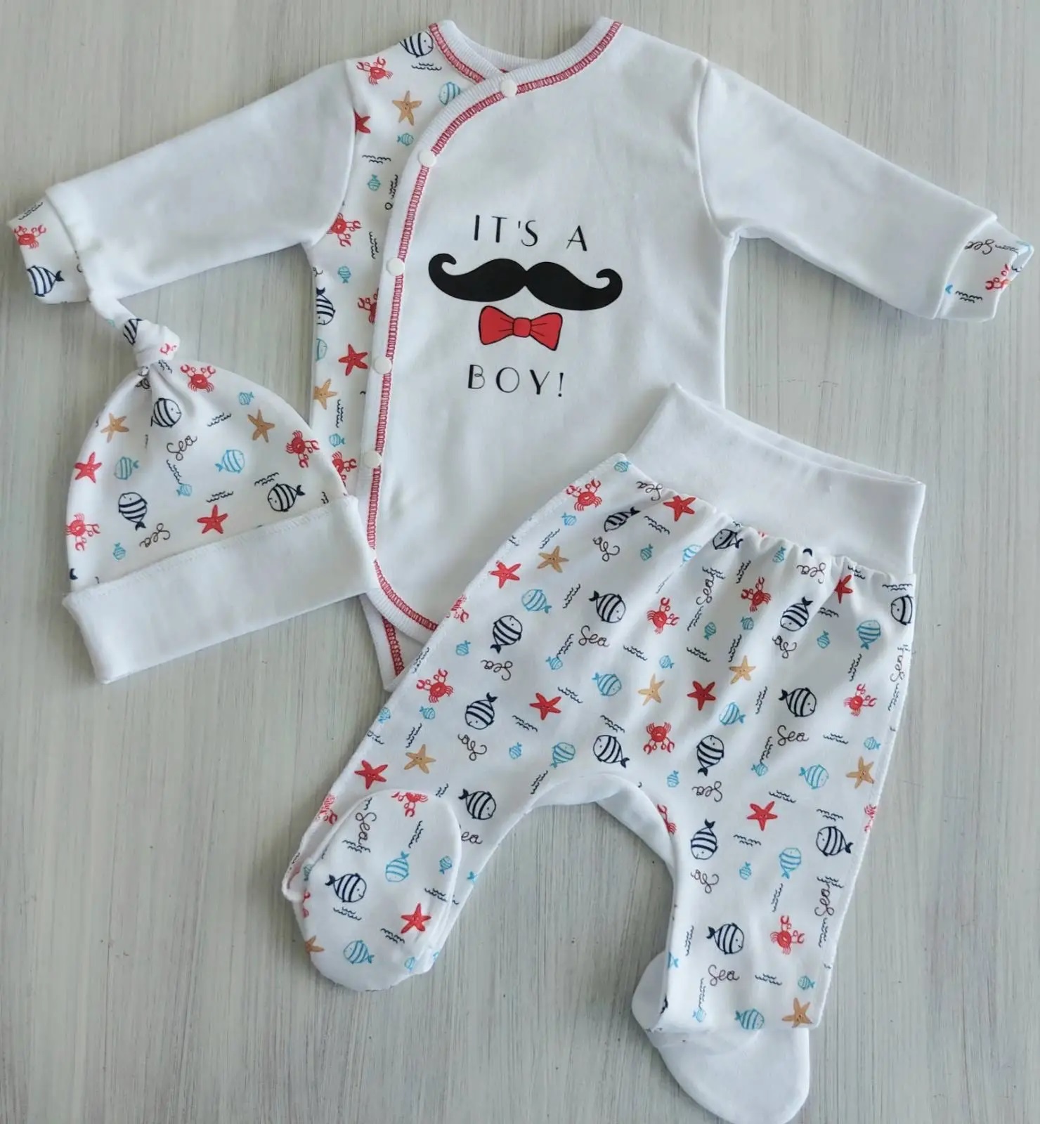 

Комплект 3 ед. RoyalBaby It's A Boy!, р.56 - 0-3 мес.