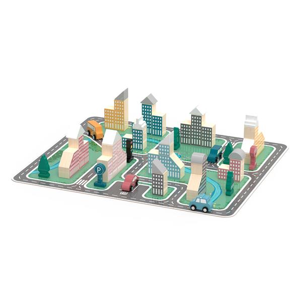 

Дерев'яний ігровий набір Viga Toys PolarB Місто, 56 ел. (44040)