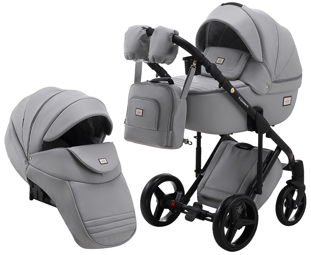 

Коляска 2 в 1 Adamex Luciano шкіра 100% Q101CZ сірий (625561)