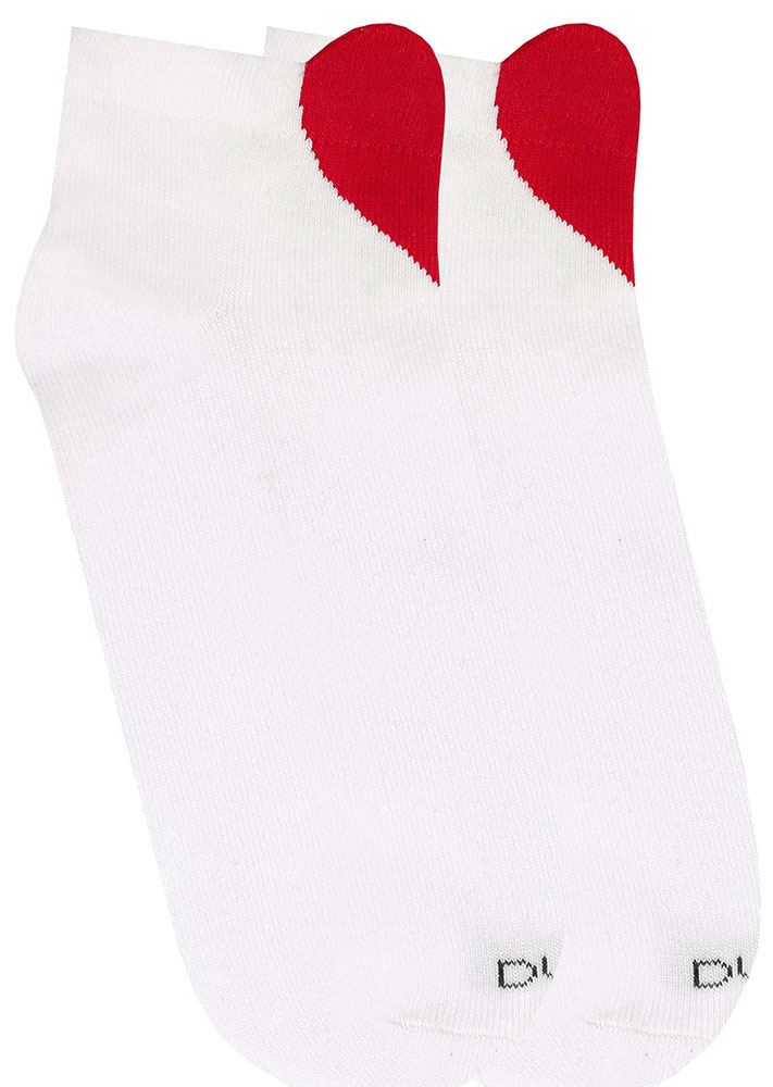 

Детские короткие носки с сердечками, Duna, белые, 24-26 (38-40) (12-69788)