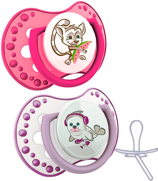 

Пустышки Hot&Cold 0-3 мес (2 шт) Girl, lovi, розовая (12-34582)
