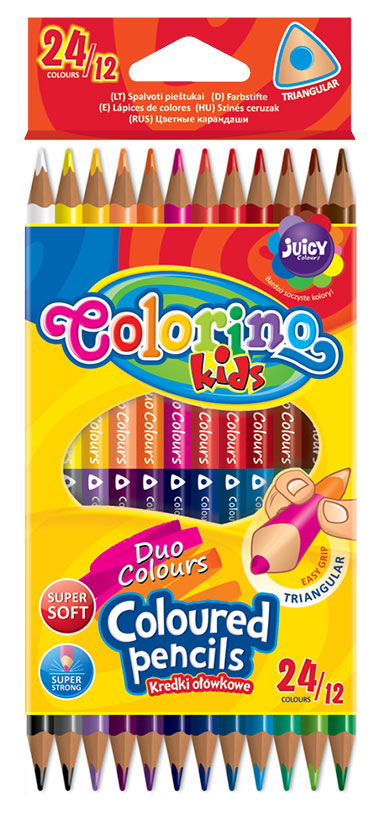 

Карандаши цветные трехгранные, 12 штук, 24 цвета, Colorino (12-71113)