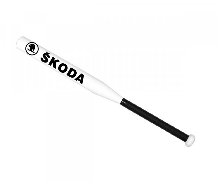

Бейсбольная бита Avtobita Skoda Белая с черной ручкой + Чехол