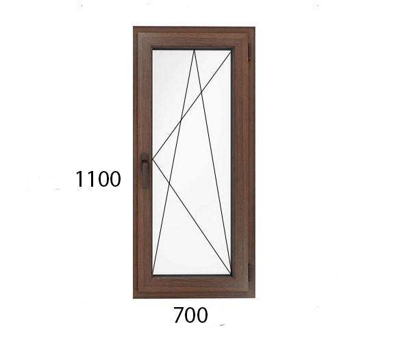 

Окно металлопластиковое WDS 5S , одностворчатое поворотно-откидное (фурнитура proPilot) 700х1100мм в ламинации в массе "Золотой дуб"