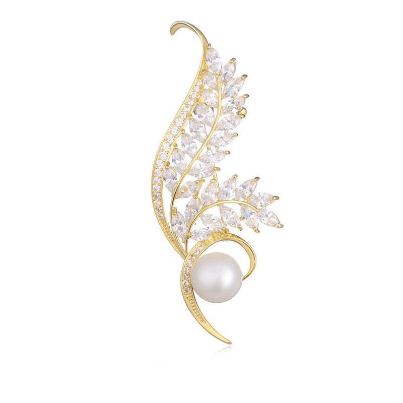 

Брошь-кулон женская BROCHE бижутерия с белыми фианитами Эйфория BRBF111510
