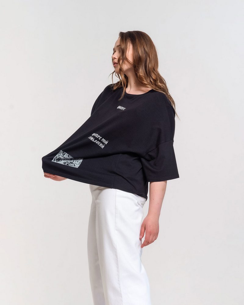 

Укороченная футболка oversize  (ФБ-058-020-191 - 44383, Укороченная футболка oversize S (ФБ-058-020-191 - 44383)