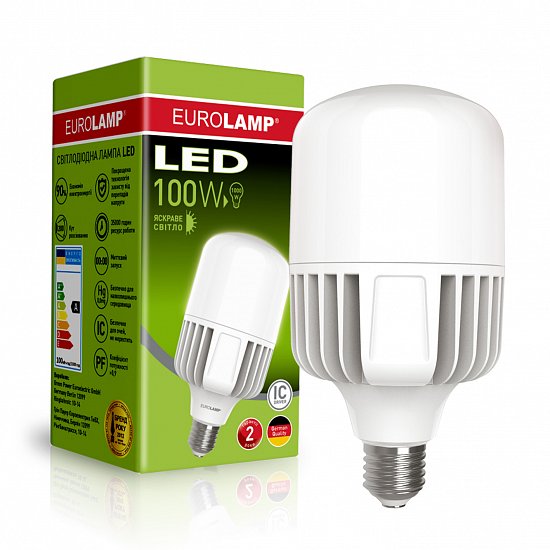 

Высокомощная светодиодная лампа EUROLAMP 100W E40 5500K 220V (LED-HP-100405)