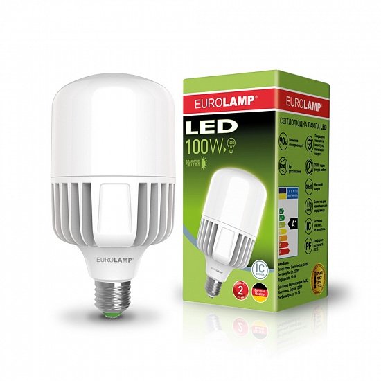 

Высокомощная светодиодная лампа EUROLAMP 100W E40 6500K 220V (LED-HP-100406)