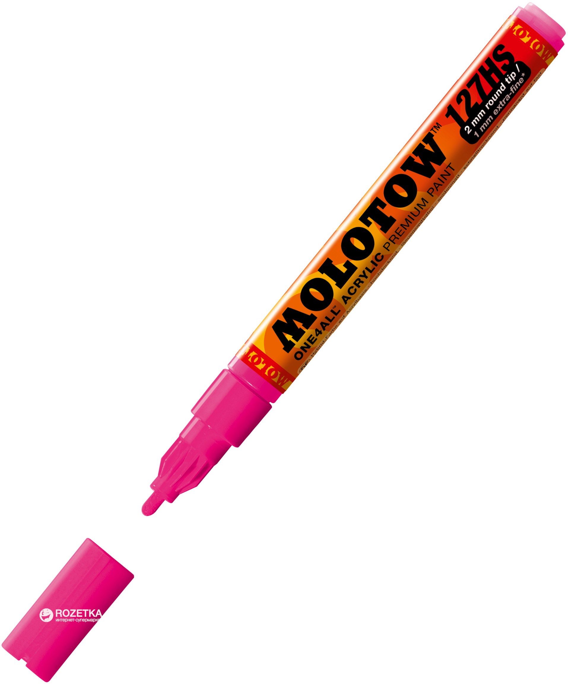 

Маркер акриловый Molotow One4All 127HS 2 мм Неоновый розовый (MO127231)