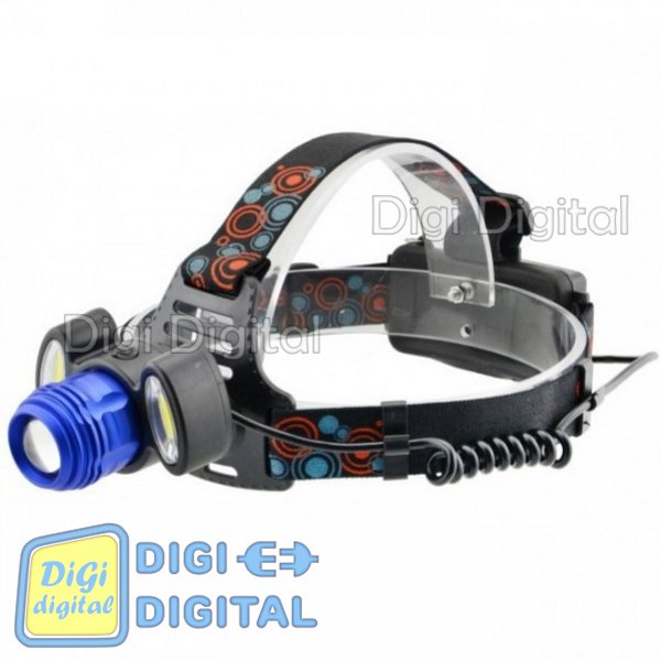 

Налобный фонарь Cree BL POLICE С862-T6 + COB фонарик 1050 Lumen Черный-синий