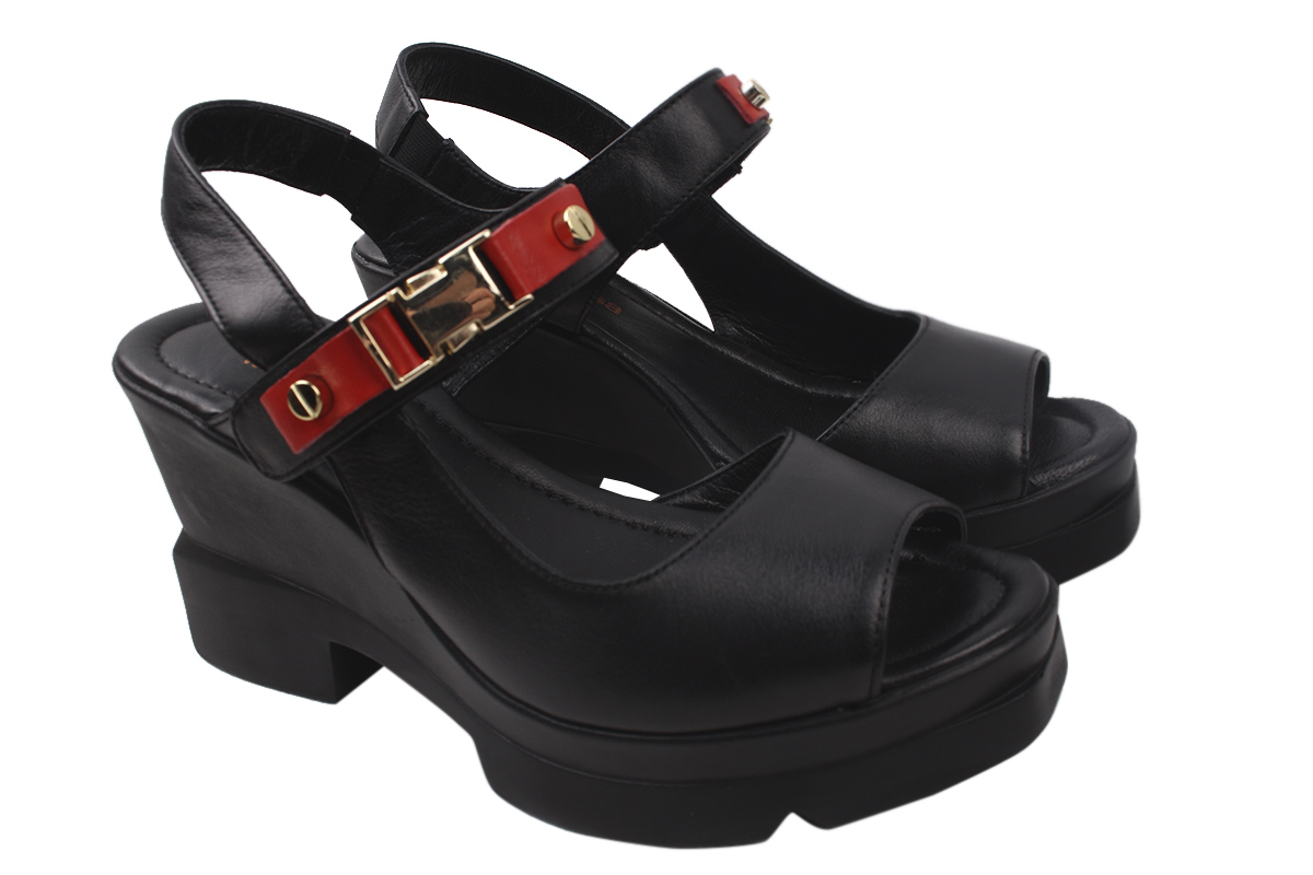 

Босоніжки на платформі жіночі Molly Bessa натуральна шкіра, колір чорний 208-20LBC 39