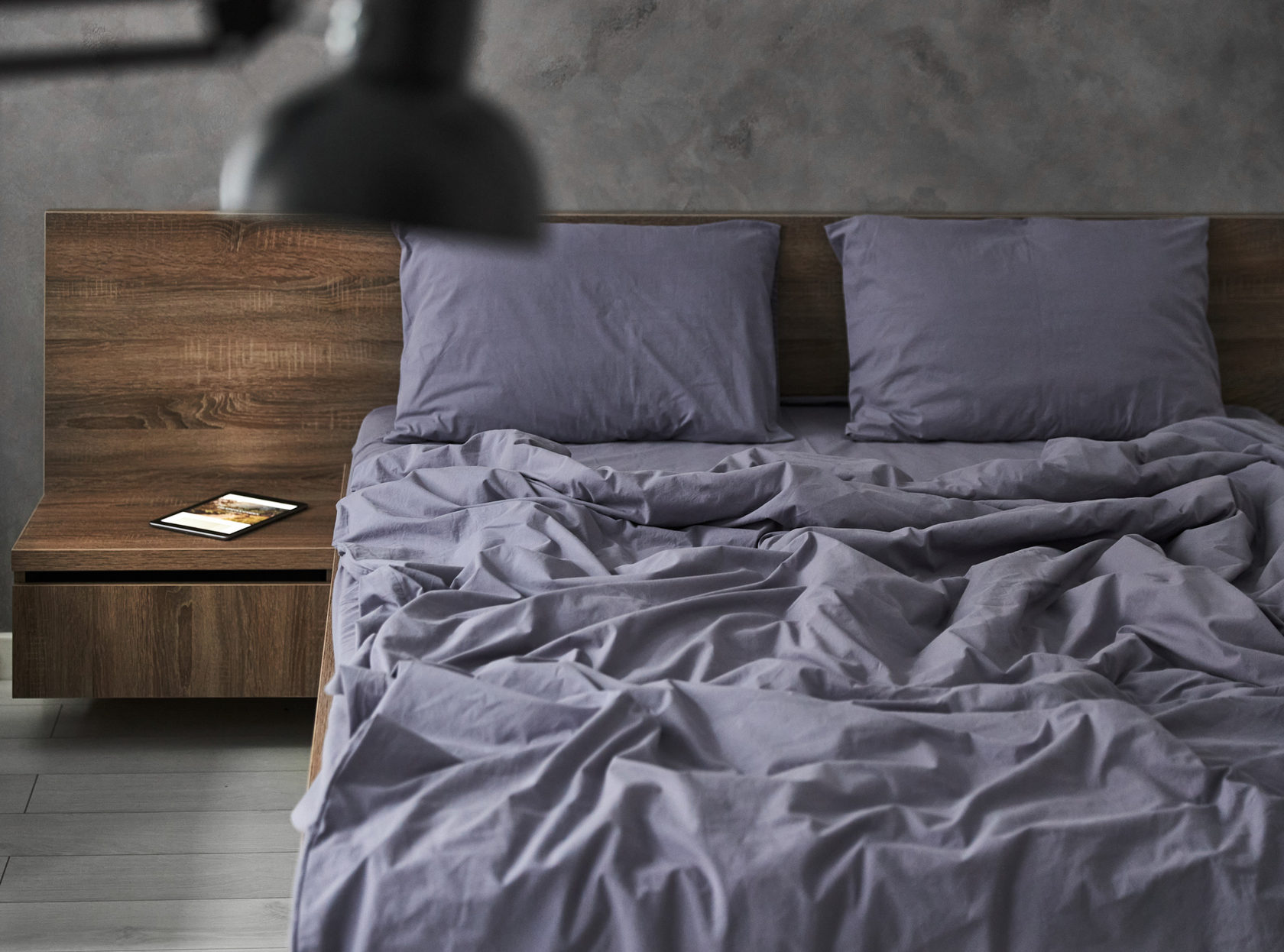 

Постельное белье из вареного хлопка Monhome Rain Серо-синий Полуторный 160х220