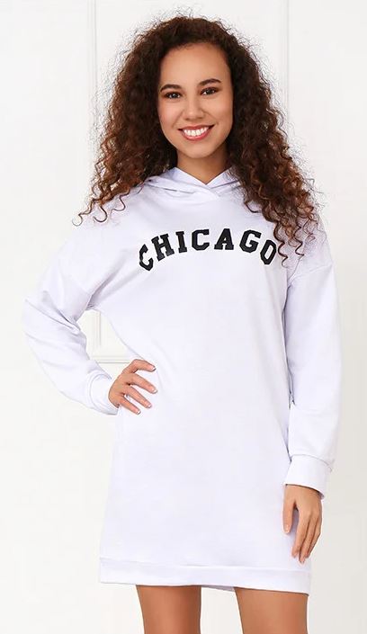 

Fashions • Платье туника с капюшоном Chicago Fashions белый (8510-фг )