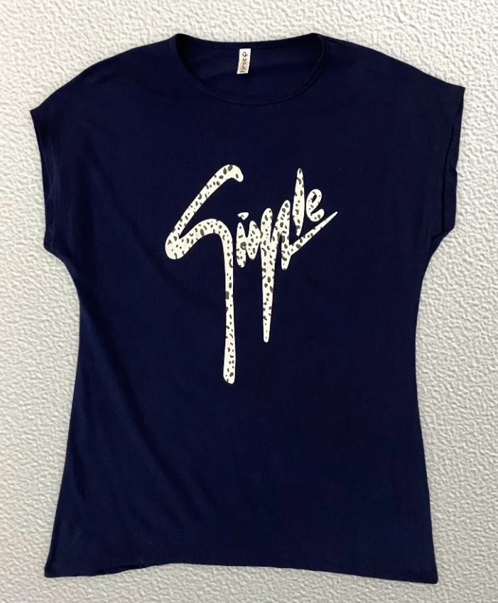 

Жіноча Футболка HAZARD Smile білий напис сірий принт синій Батал 211527 (4XL (56))