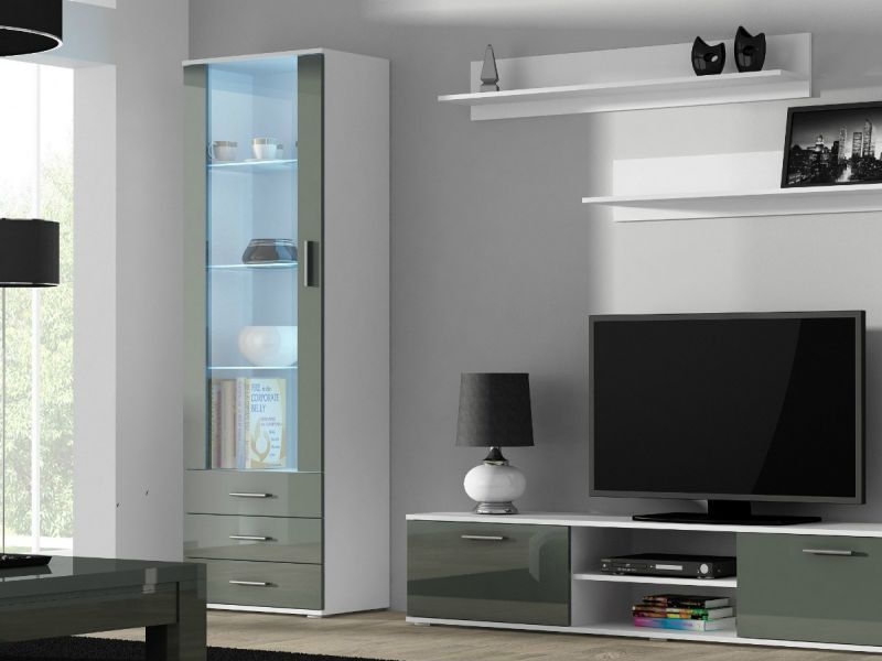 

Напольная витрина Soho 1 Cama Белый матовый + Серый глянец