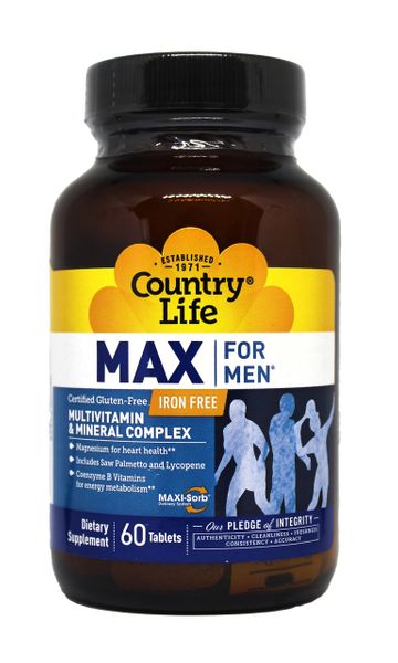 

Мультивитамины и Минералы для Мужчин Max for Men Country Life 60 таблеток