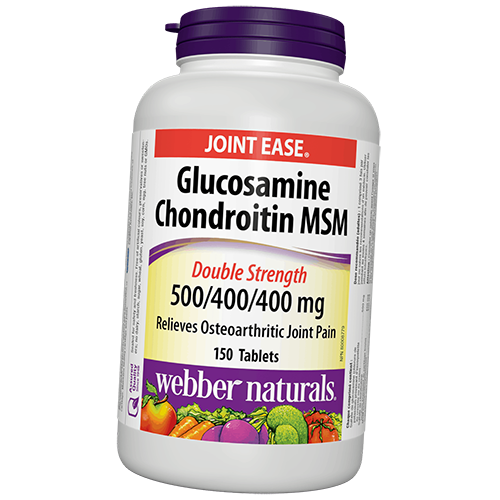 

Глюкозамин хондроитин МСМ Webber Naturals Glucosamine Chondroitin MSM D. S. 150 таблеток