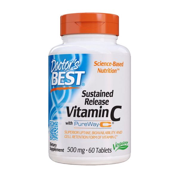 

Витамин C Doctor's BEST Sustained Release Vitamin C with PureWay-C 60 таблеток