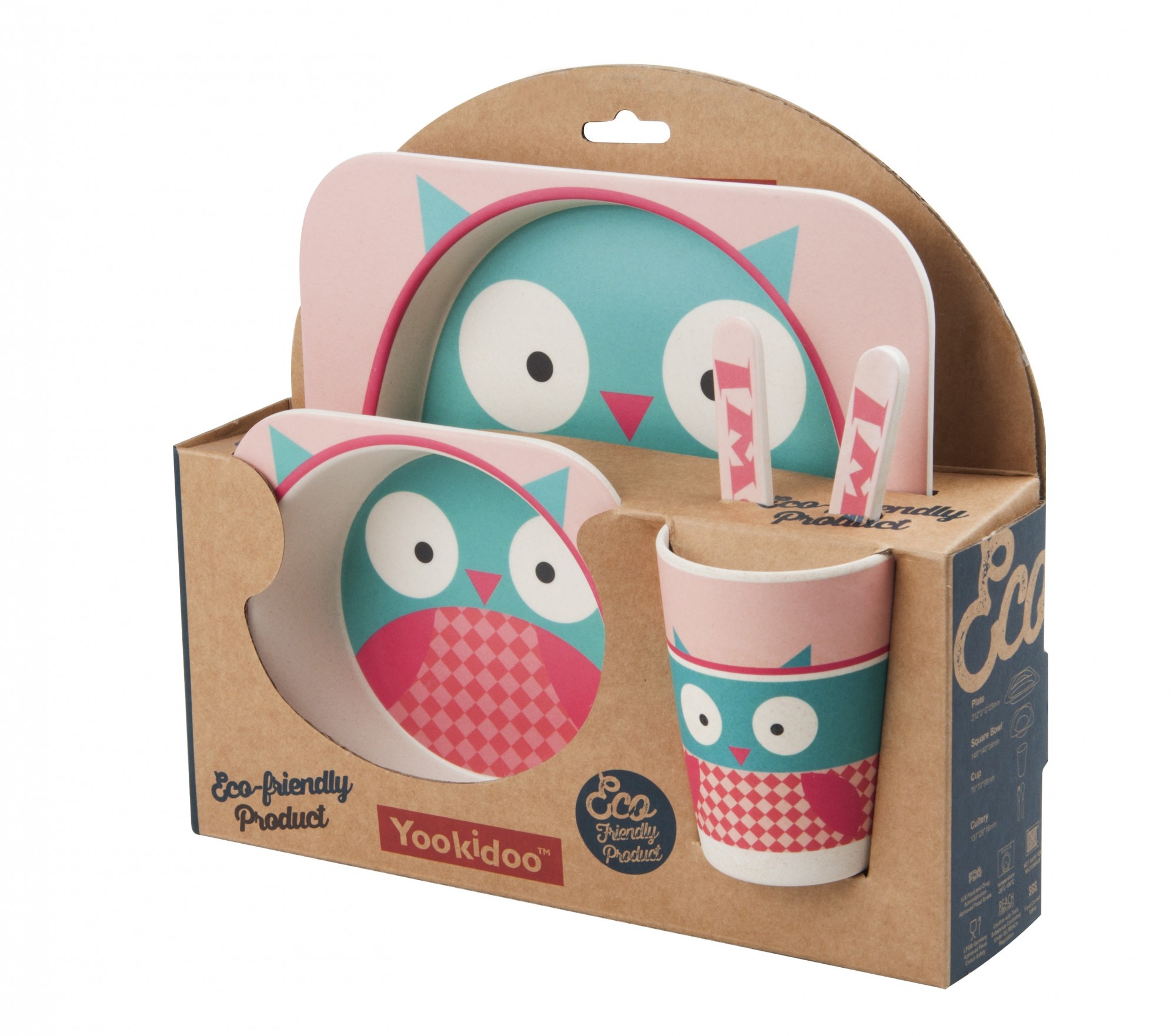 

Детская посуда из бамбука Yookidoo&Smileykids Сова 5 предметов